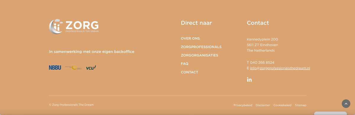 Zorg Professionals The Dream - Footer