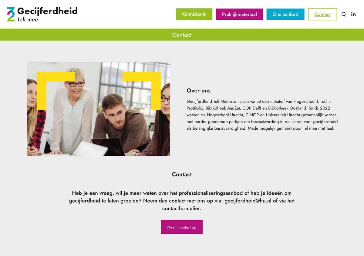 Gecijferdheid telt mee - Contact