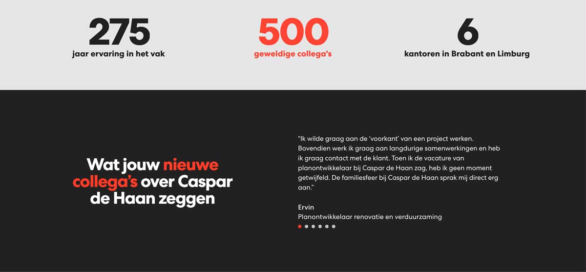 Klancase website Caspar de Haan - Werken bij