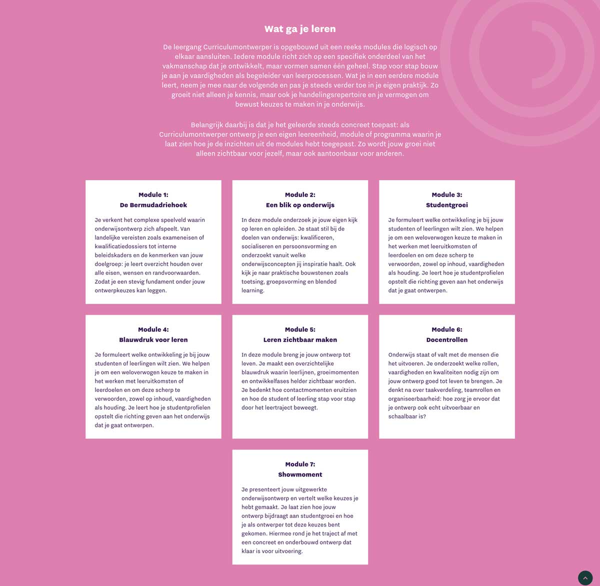 Webdesign en development website Onderwijsontwerpdagen