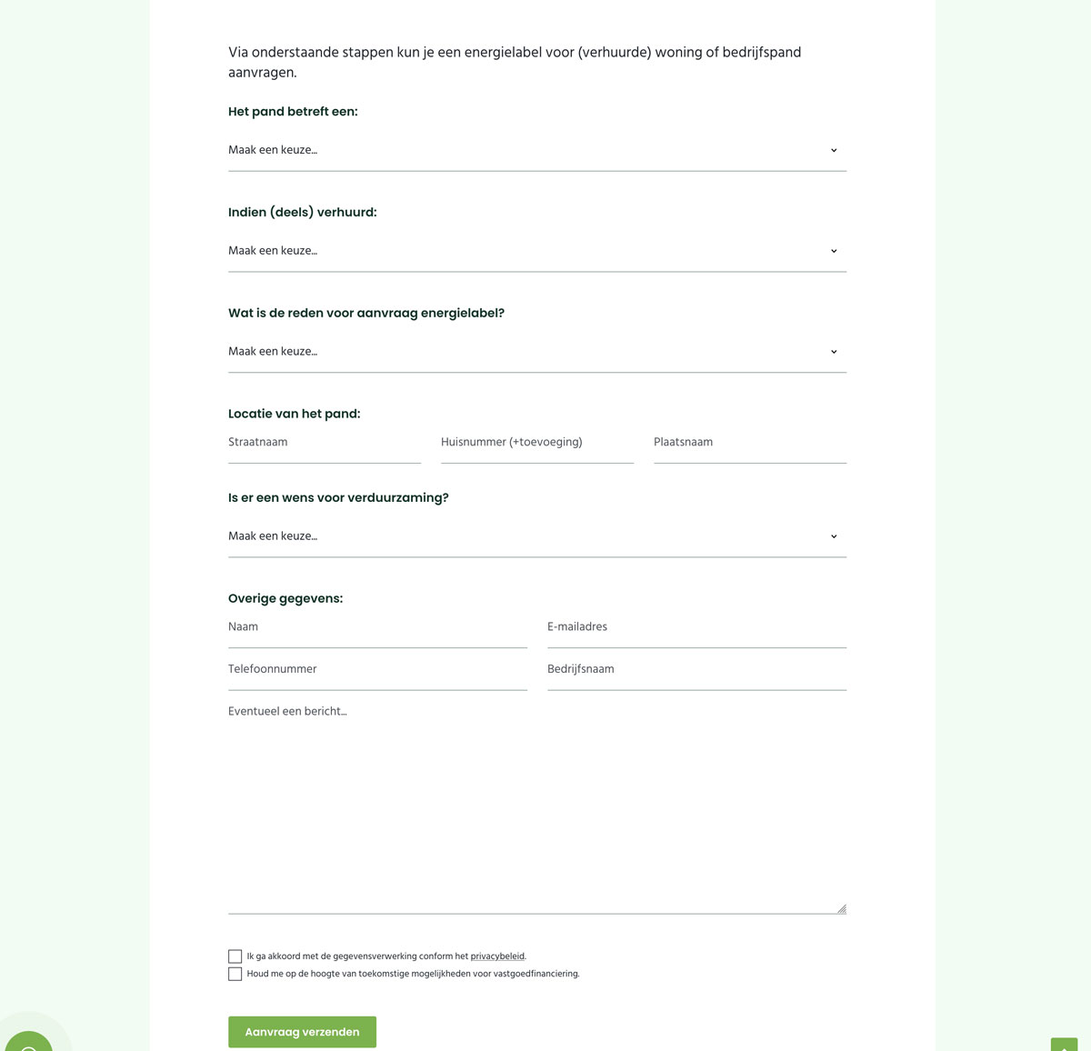 Webdesign en development website Verduurzamen Vastgoed