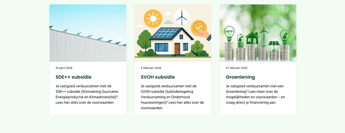 Webdesign en development website Verduurzamen Vastgoed