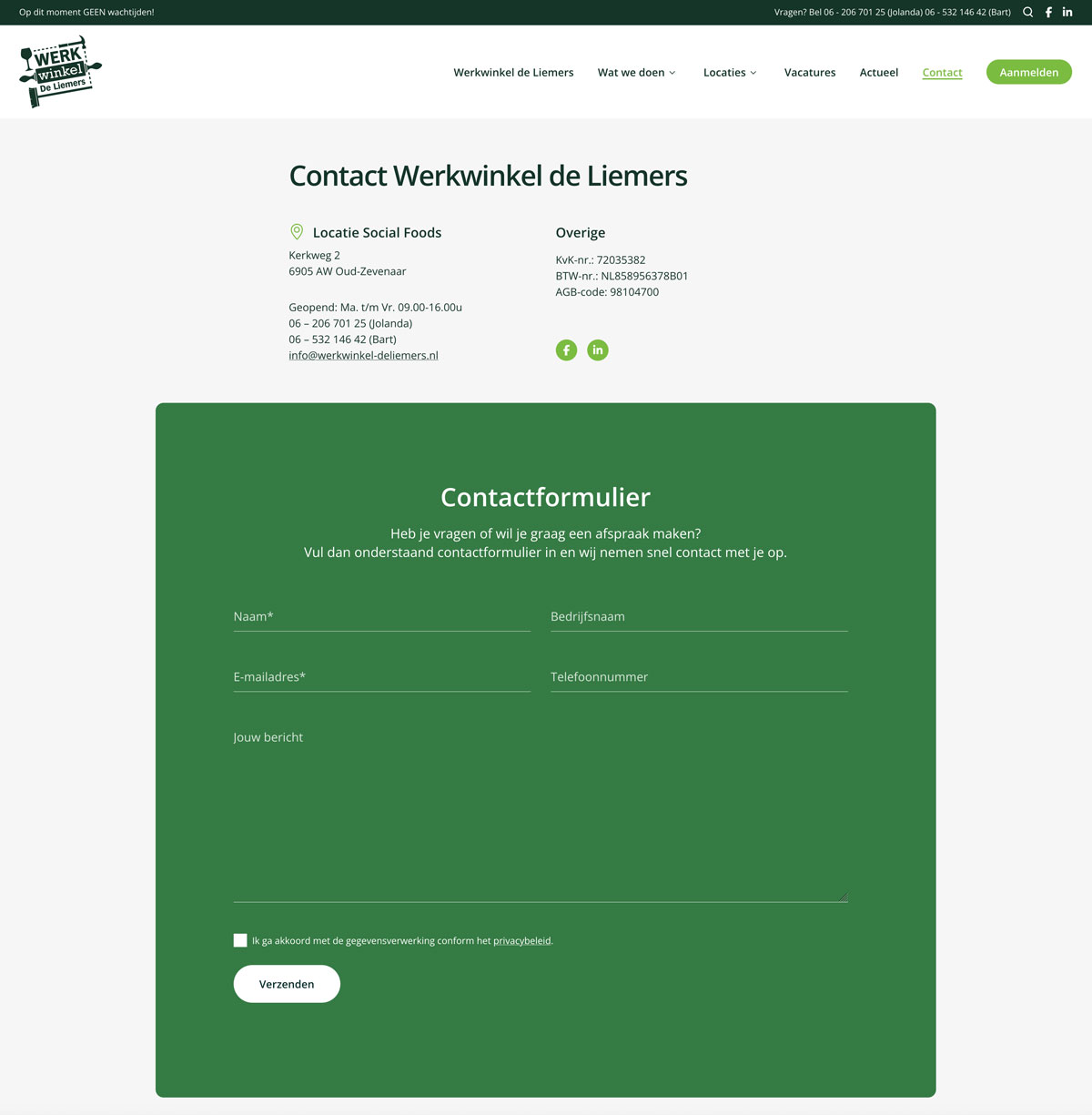 Webdesign en development website Werkwinkel de Liemers