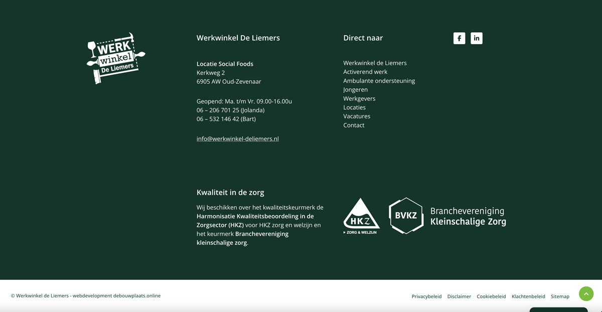 Webdesign en development website Werkwinkel de Liemers