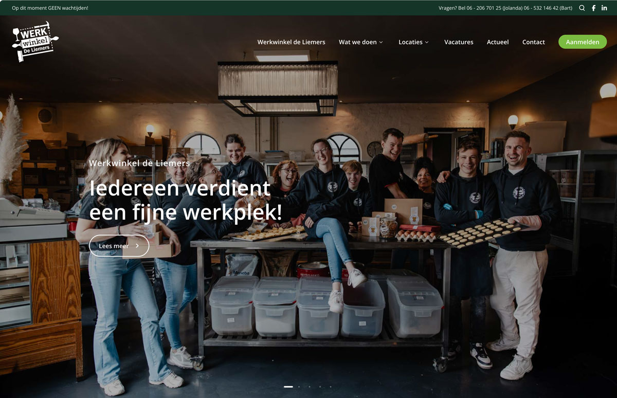Webdesign en development website Werkwinkel de Liemers