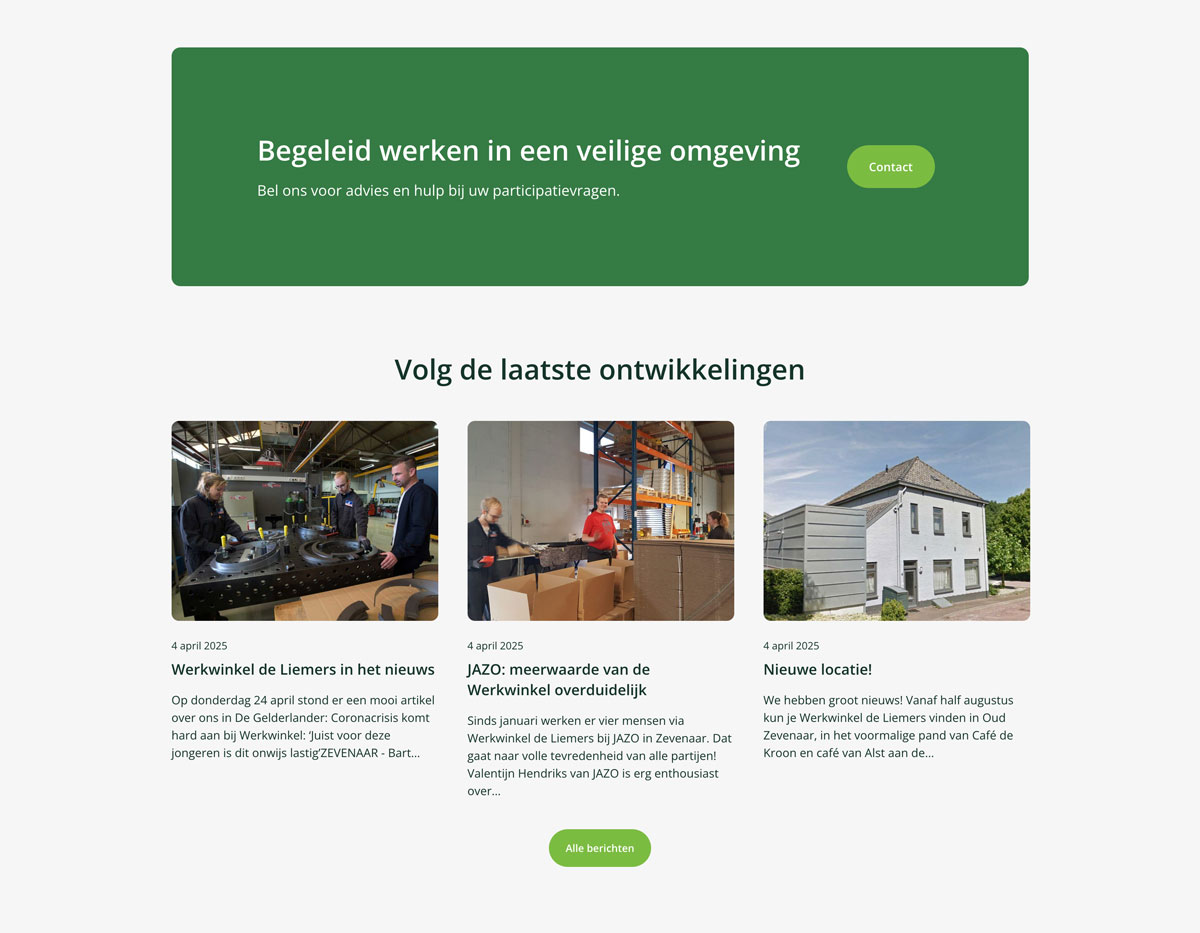 Webdesign en development website Werkwinkel de Liemers