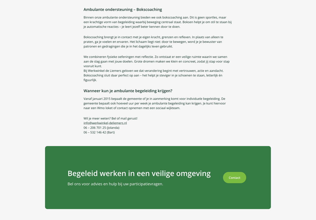 Webdesign en development website Werkwinkel de Liemers